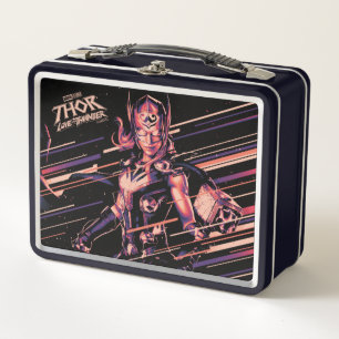 Mighty Thor Stylized Striped Character Graphic Metal Lunch Box