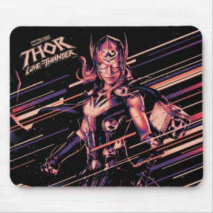 Mighty Thor Stylized Striped Character Graphic Mouse Pad