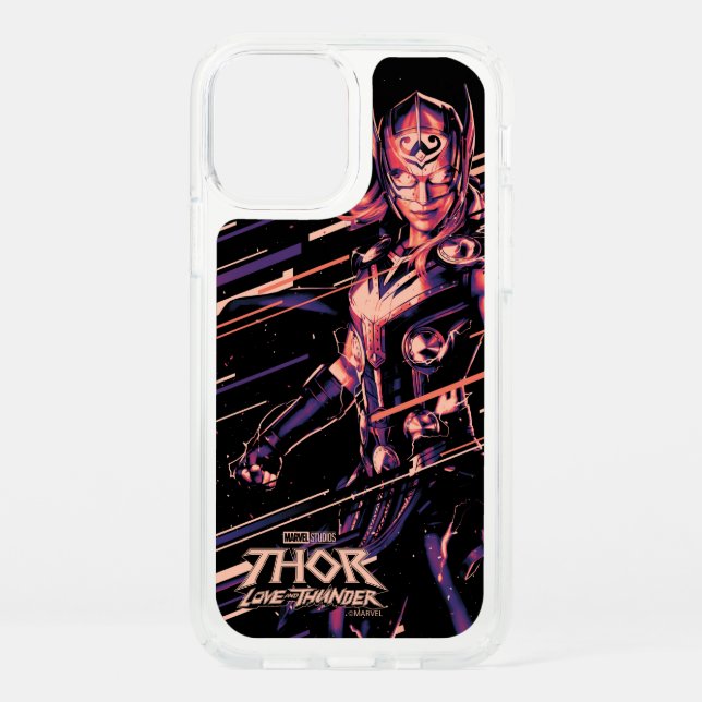 Mighty Thor Stylized Striped Character Graphic Speck iPhone 12 Case (Front)