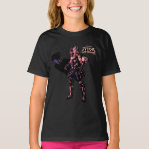 Mighty Thor Stylized Striped Character Graphic T-Shirt