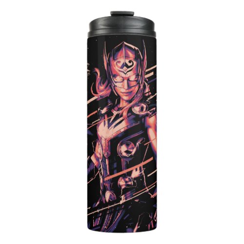 Mighty Thor Stylized Striped Character Graphic Thermal Tumbler