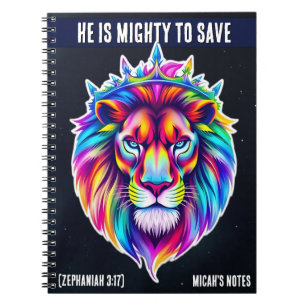Mighty to Save - Custom Notebook Bible Verse Lion