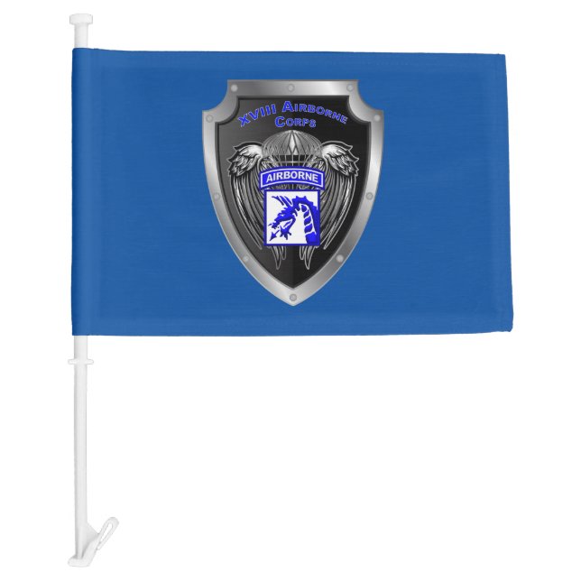 Mighty XVIII Airborne Corps Car Flag (Front)