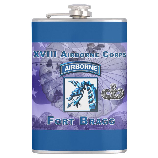 Mighty XVIII Airborne Corps Flask (Front)