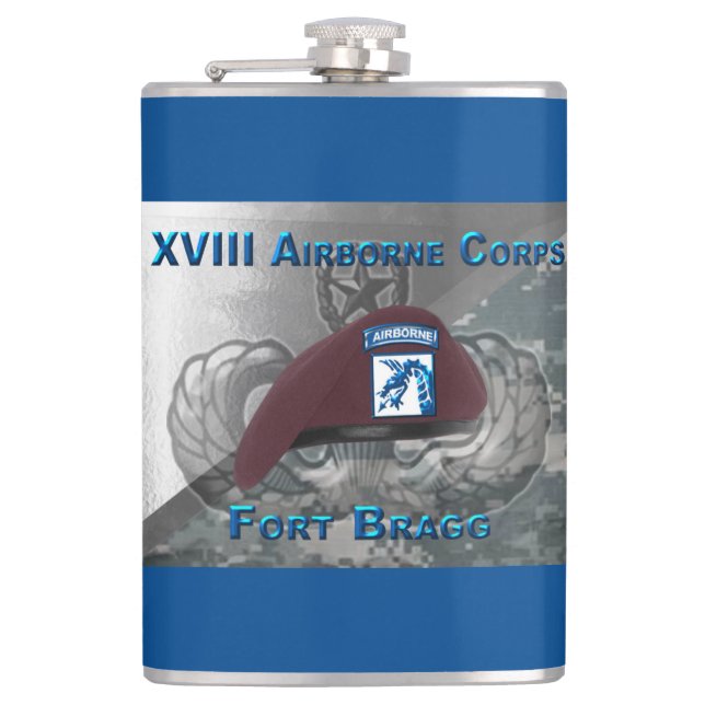 Mighty XVIII Airborne Corps Flask (Front)