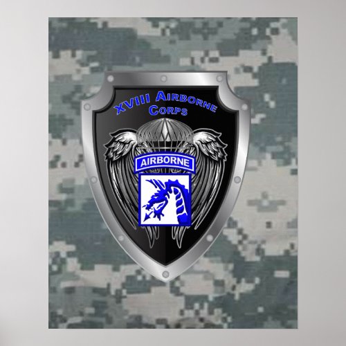 Mighty XVIII Airborne Corps Poster