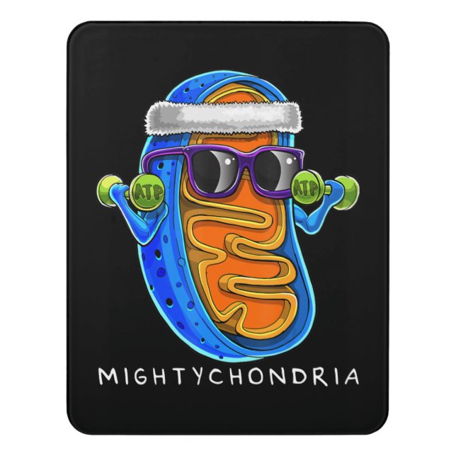 Mightychondria Cellular Biology Science Teacher Door Sign (Contemporary Vert)