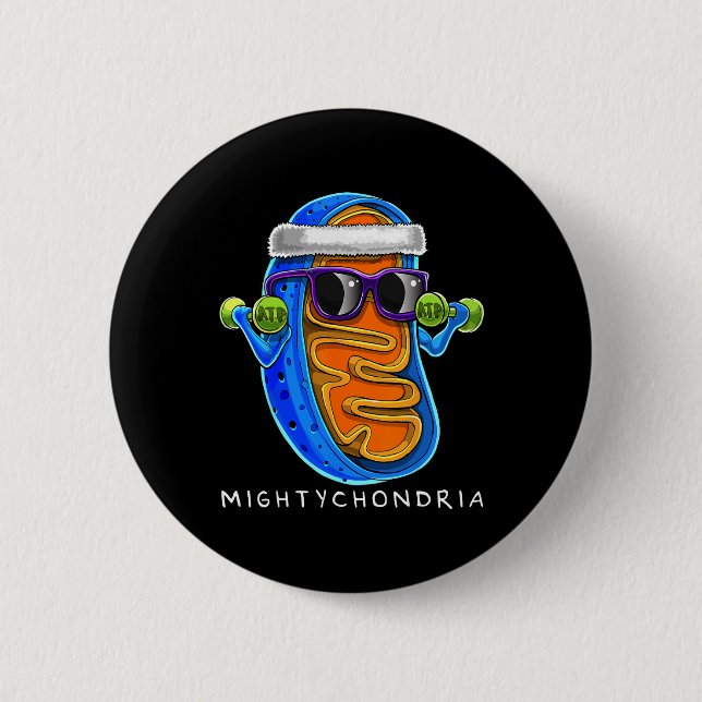 Mightychondria Cellular Biology Science Teacher Fu Button (Front)