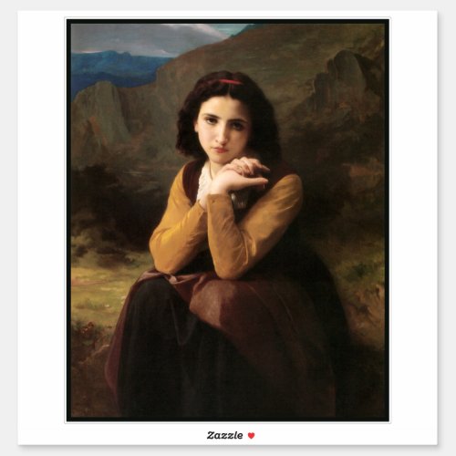 Mignon Beautiful Adolescent Girl by Bouguereau  Sticker