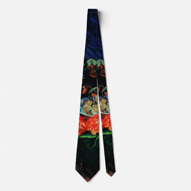 Mignon - Fruits and Oysters, fine art painting Neck Tie (Front)