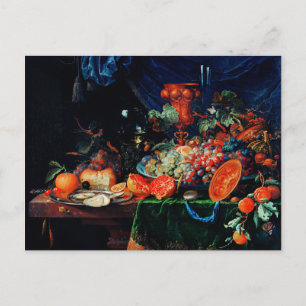 Mignon - Fruits and Oysters, fine art painting  Postcard
