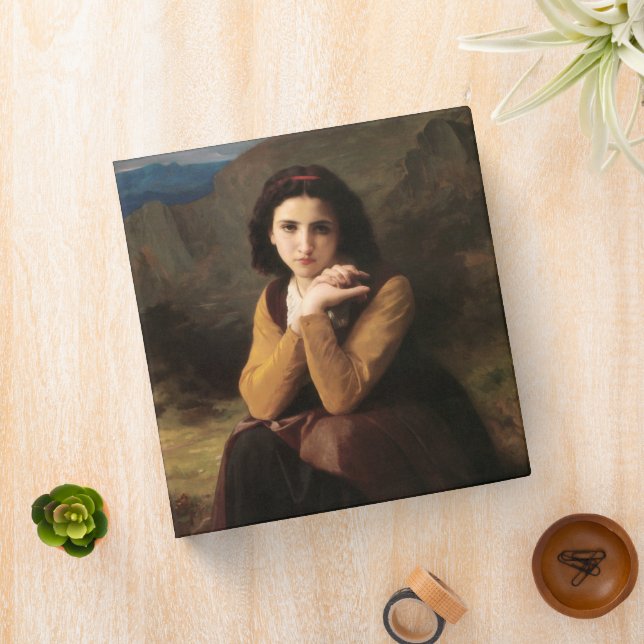 Mignon Innocence of Adolescent Girl, Bouguereau  3 Ring Binder (In Situ)
