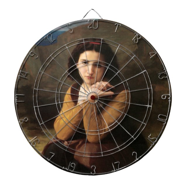 Mignon Innocence of Adolescent Girl, Bouguereau  Dart Board (Front)