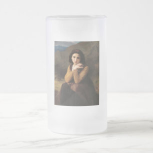 Mignon Innocence of Adolescent Girl, Bouguereau  Frosted Glass Beer Mug