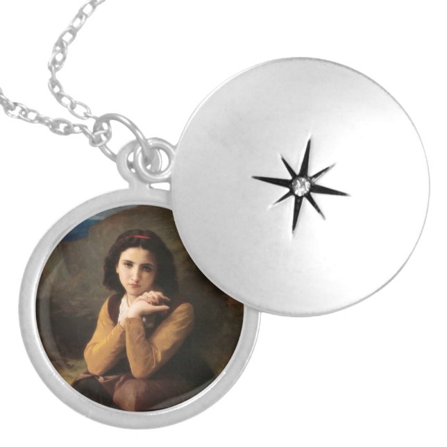 Mignon Innocence of Adolescent Girl, Bouguereau  Locket Necklace (Front)