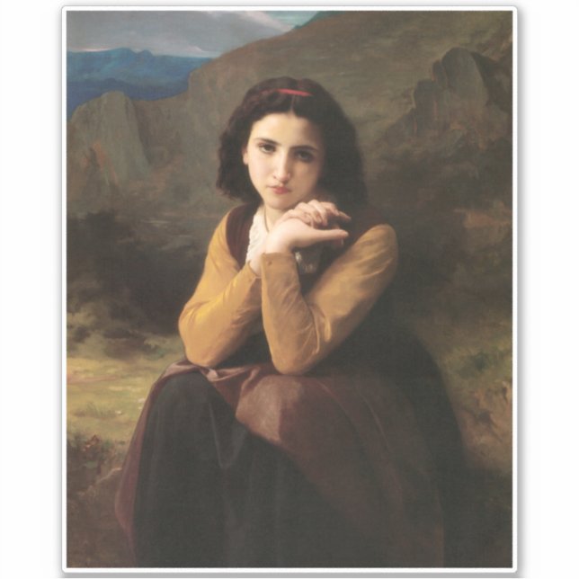 Mignon Innocence of Adolescent Girl, Bouguereau  Sticker (Front)