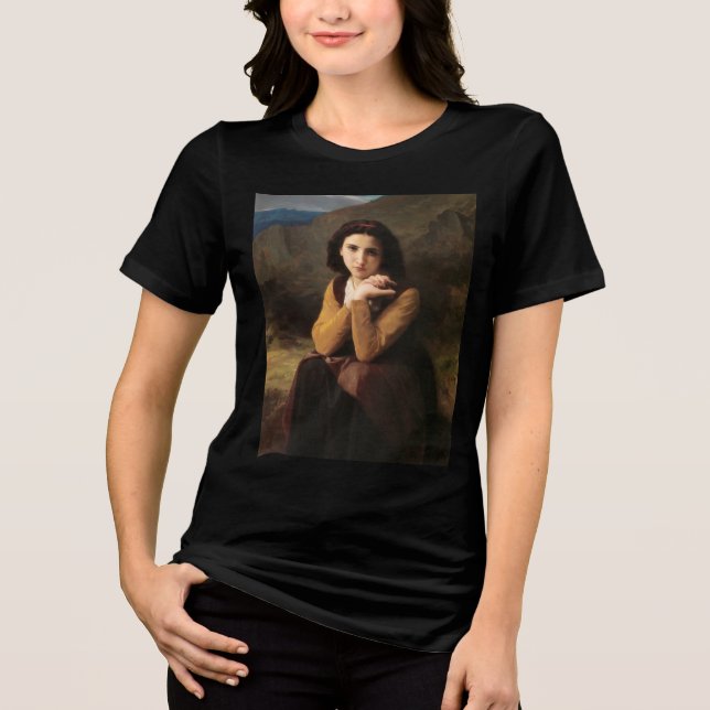 Mignon Innocence of Adolescent Girl, Bouguereau  Tri-Blend Shirt (Front)