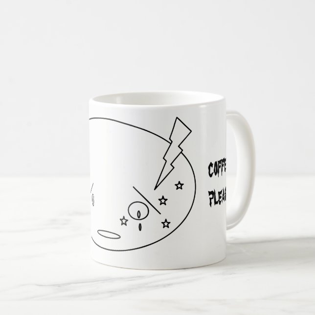 Migraine Attack Crying Face in Pain Design Coffee Mug (Front Right)