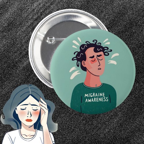 Migraine Awareness migraines neurological disorder Button