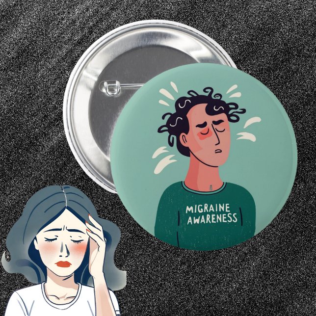 Migraine Awareness migraines neurological disorder Button (Creator Uploaded)