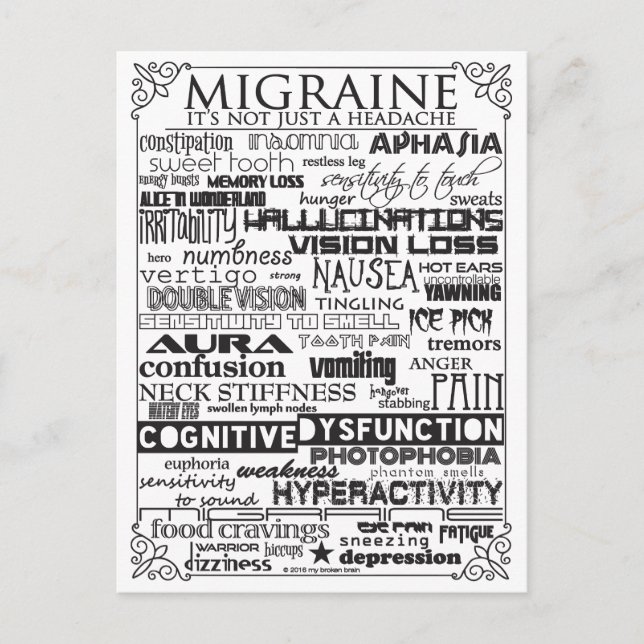 Migraine Awareness Postcard (Front)