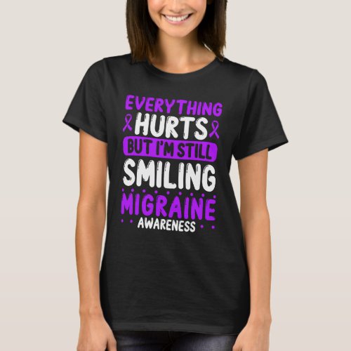 Migraine Awareness Purple Ribbon Warrior T_Shirt
