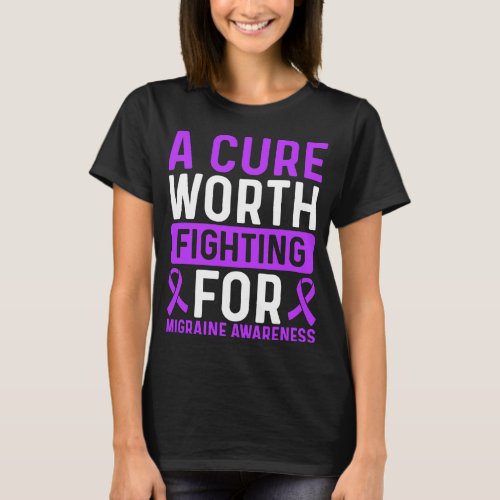 Migraine Awareness Ribbon Cure Migraine Survivor T_Shirt