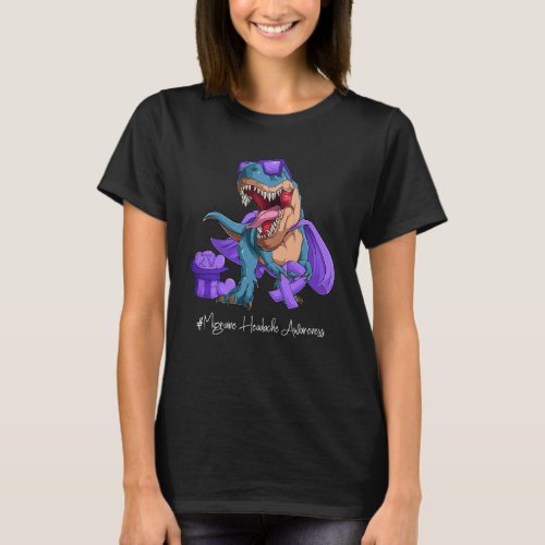 Migraine Headache Awareness Month Purple Ribbon Tr T_Shirt