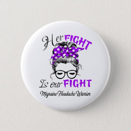 Migraine Headache Awareness Month Ribbon Gifts Button