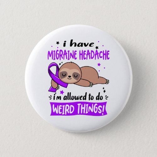 Migraine Headache Awareness Month Ribbon Gifts Button