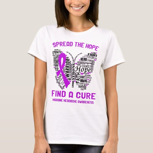Migraine Headache Awareness Ribbon Support Gifts T_Shirt
