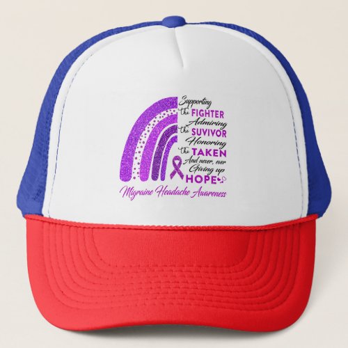 Migraine Headache Warrior Supporting Fighter Trucker Hat