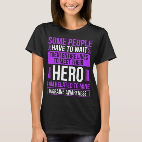 Migraine Ribbon Migraine Warrior Survivor T_Shirt
