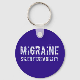 Migraine Silent Disability Awareness in Grunge Keychain