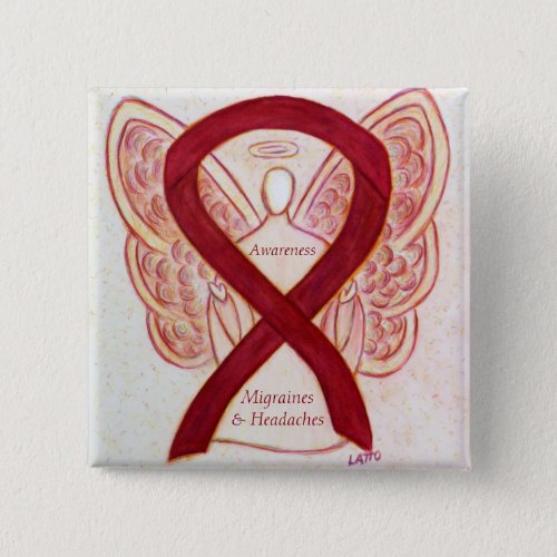 Migraines and Headaches Awareness Ribbon Angel Pin