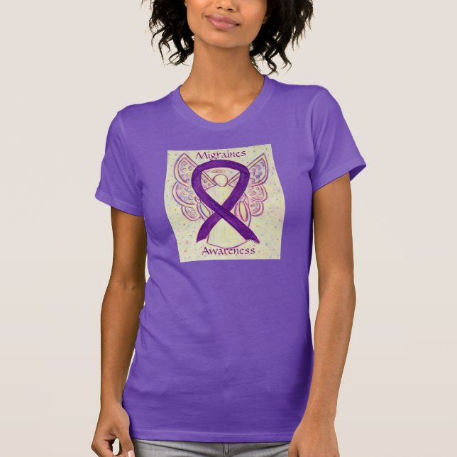Migraines Awareness Ribbon Angel Custom Shirt (Front)