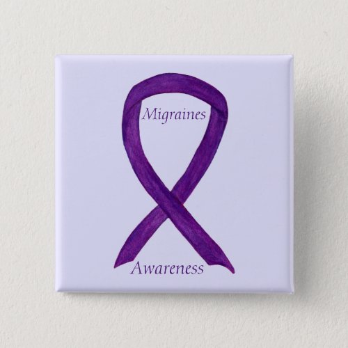 Migraines Awareness Ribbon Custom Pin