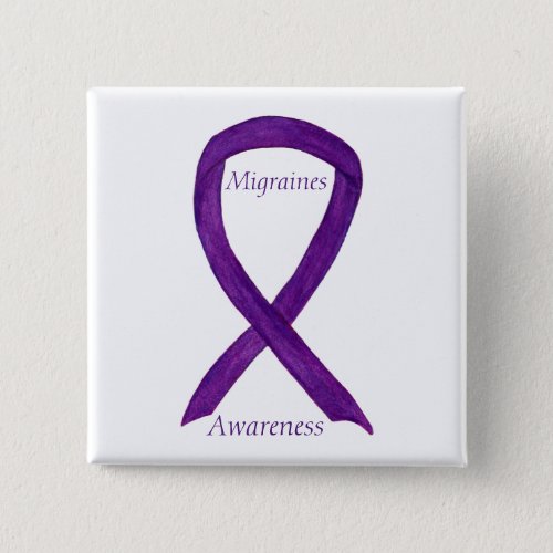 Migraines Awareness Ribbon Custom Pin