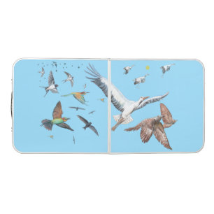 Migratory Birds Flying Illustration Beer Pong Table
