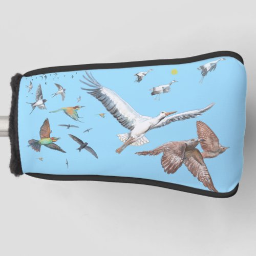 Migratory birds tracing their flights Illustration Golf Head Cover