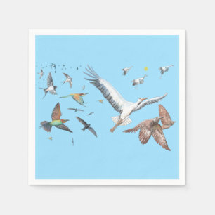 Migratory birds tracing their flights Illustration Napkins