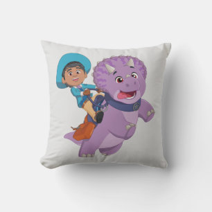 Miguel and Tango Dino Ranch Throw Pillow