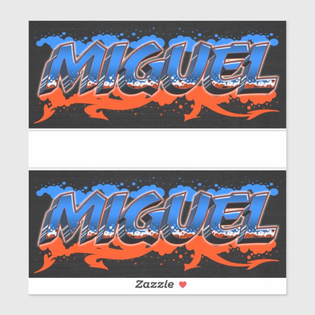 Miguel First Name Graffiti Sticker (Sheet)