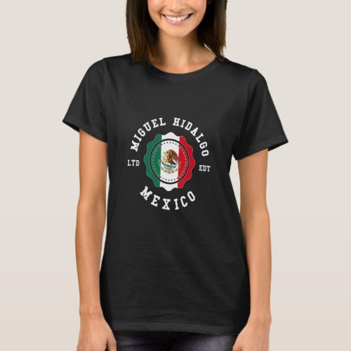 Miguel Hidalgo Mexico Flag Badge Vintage    T_Shirt