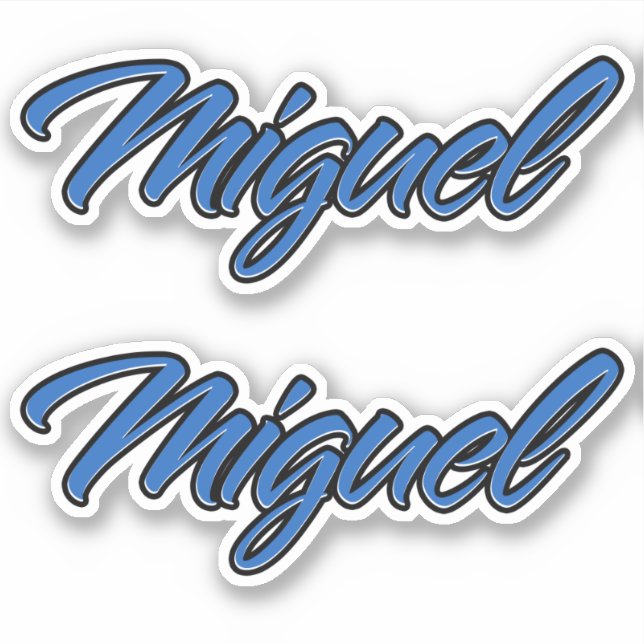 Miguel name blue sticker sticker embroiderset (Front)