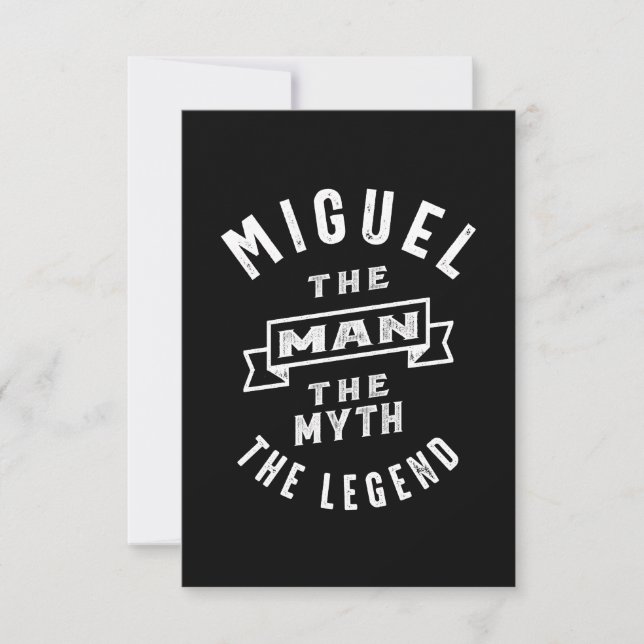 Miguel Personalized Name Birthday Gift RSVP Card (Front)