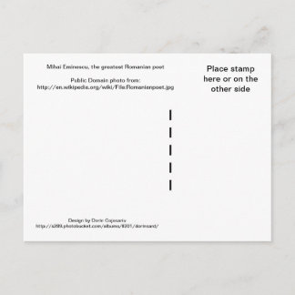 Mihai Eminescu, the greatest Romanian poet Postcard