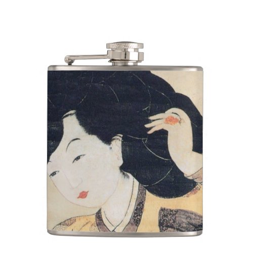  Miindo Portrait of a Beauty 미인도 Korean Artwork    Flask