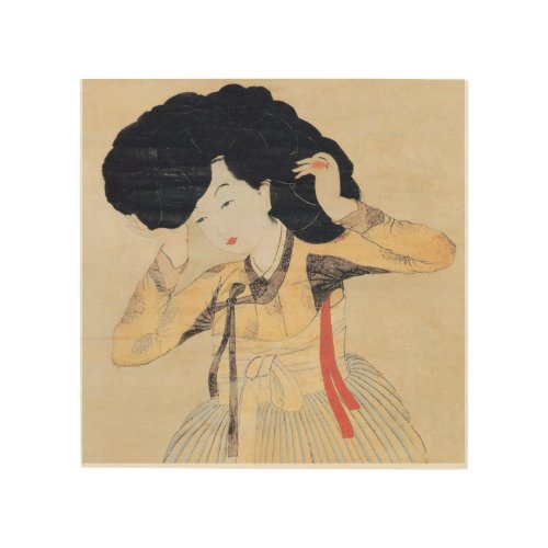 Miindo Portrait of a Beauty 미인도 Korean Artwork Wood Wall Art