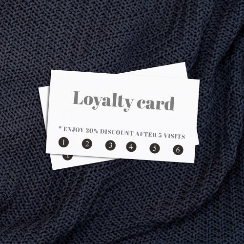 Miinimalist Grey Black White Salon  Loyalty Card